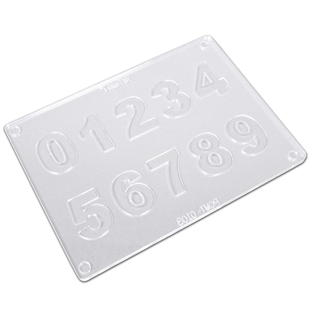 7.68" X 5.75" X 0.125" 2-PIECE  POLYCARBONATE MOLD, NUMBERS