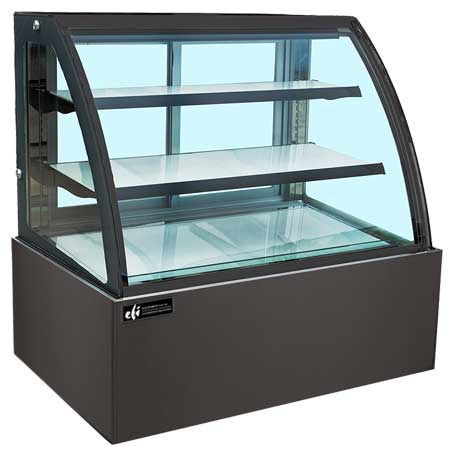 Curved Glass Black Refrigerated Display Cases