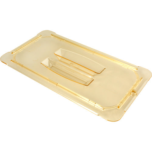 1/3 SIZE FOOD PAN LID, SOLID, AMBER HIGH HEAT