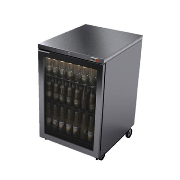 24" Stainless Steel Back Bar Cooler w/ Glass Door