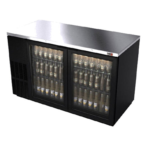 59" Refrigerated Back Bar Cooler w/ Glass Door