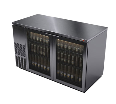 59" Stainless Steel Back Bar Cooler w/ Glass Door