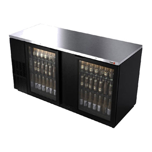 69" Refrigerated Back Bar Cooler w/ Glass Door