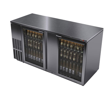 69" Stainless Steel Back Bar Cooler w/ Glass Door