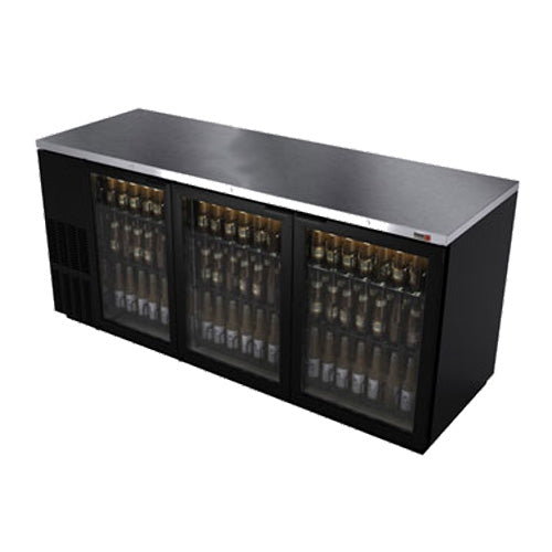 79" Refrigerated Back Bar Cooler w/ Glass Door