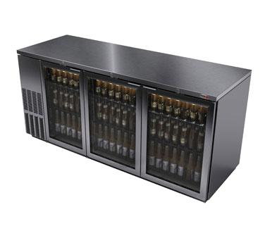 79" Stainless Steel Back Bar Cooler w/ Glass Door