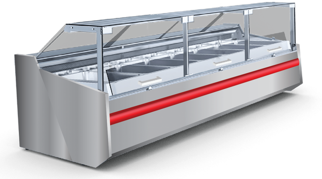 Deluxe Hot Food Showcase with Straight Lift-up Front Glass Panel