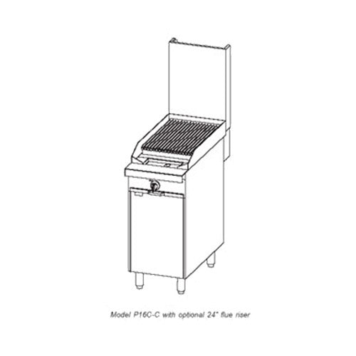 16" Sectional Range with Charbroiler (Cabinet Base)