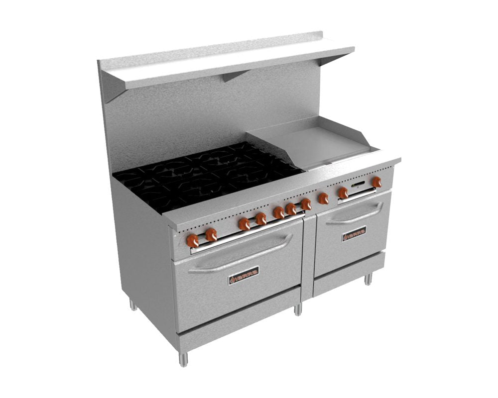 60" Range with 6 Burners and 24" Griddle