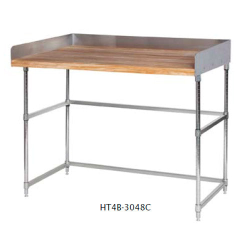 4" Backsplash Hardwood Work Table
