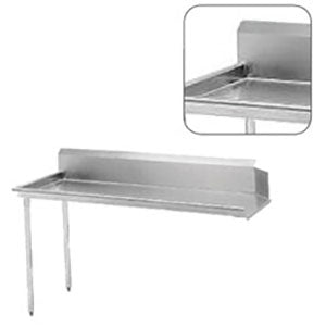 72" Left-Sided STAINLESS STEEL CLEAN DISH TABLES