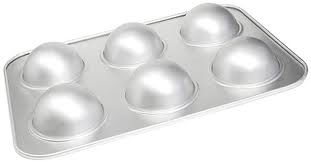 6 CUP HEMISPHERE BALL MUFFIN PAN, 3" X 1-1/2" CAVITIES