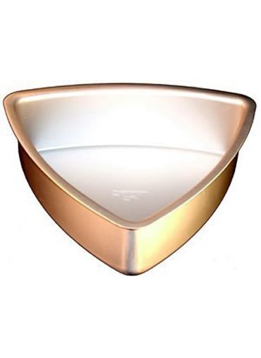 10"X 3" CONVEX TRIANGLE CAKE PAN, SOLID BOTTOM