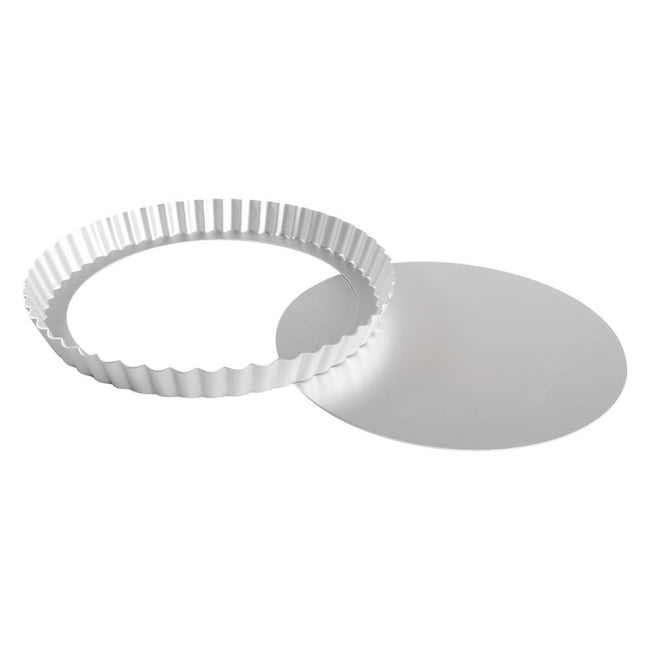 9-1/2" X 1" FLUTED TART PAN, (18 GA),  REMOVABLE BOTTOM